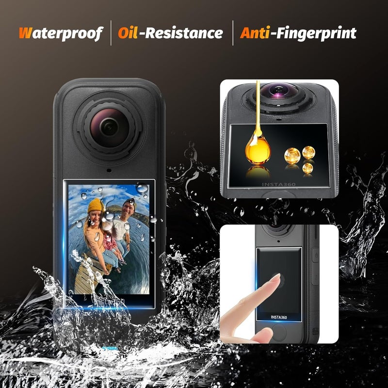 AMAZEAR Screen Protector for Insta360 X4 Air Accessories (3 Pack), Insta 360 X4 Air Tempered Glass LCD Display Film Screen Protective Cover, Ultra HD, 9H Hardness, Scratch Resistant - Image 4
